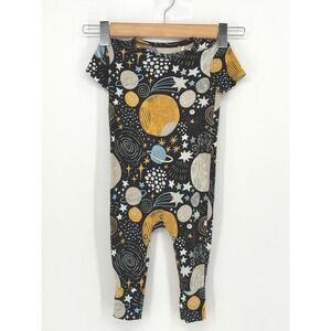 Posh Peanut Space Planets Bamboo Romper 12-18 Months Black Celestial Stars Moon